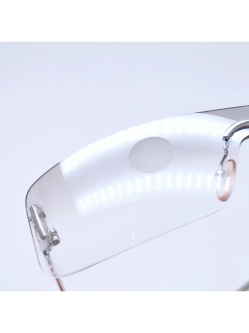 Dior Miss Ella Rimless Sunglasses Shield Gray Silver Eyewear